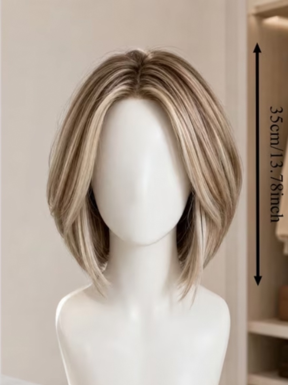 14 Inch Natural Soft Heat Resistant Synthetic Bob Wig Suitable for Travel, Co